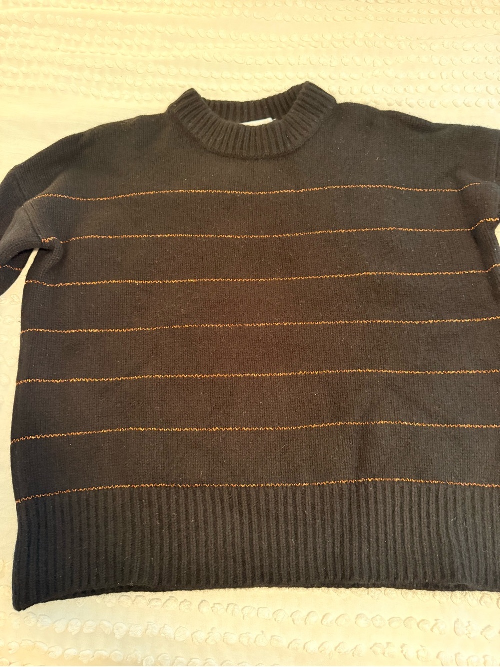 45% off! La Ligne Marin Wool & Cashmere Black and Copper Striped Sweater - Picture 5 of 8